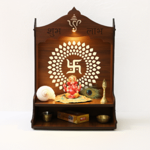 Swastik Design Pooja Mandir, Home Temple, Mandir , Wooden Temple for Home and Office