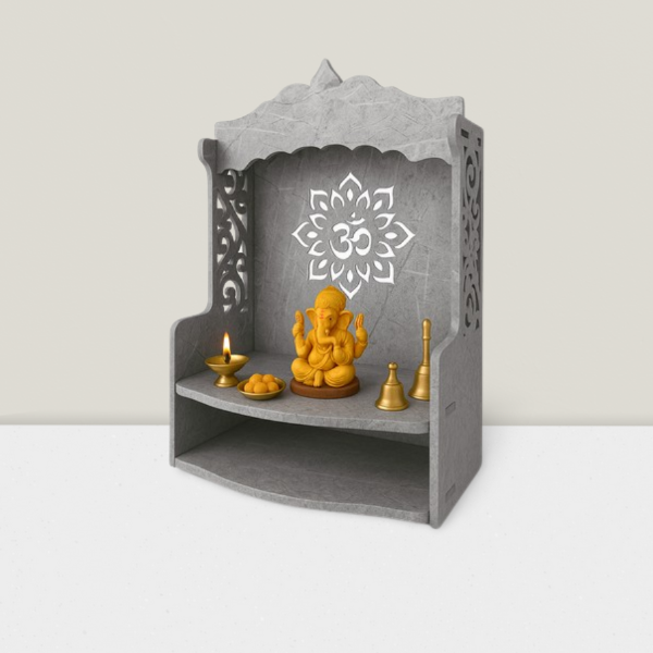 OM Design Pooja Mandir, Home Temple, Mandir , Wooden Temple for Home and Office - Image 2