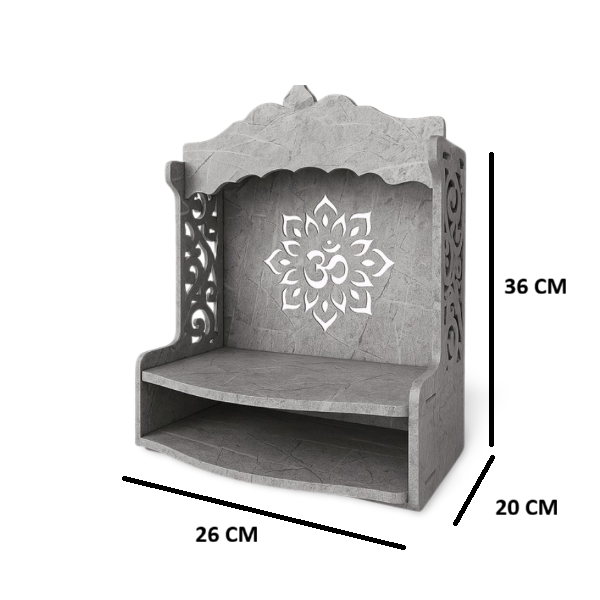 OM Design Pooja Mandir, Home Temple, Mandir , Wooden Temple for Home and Office - Image 3